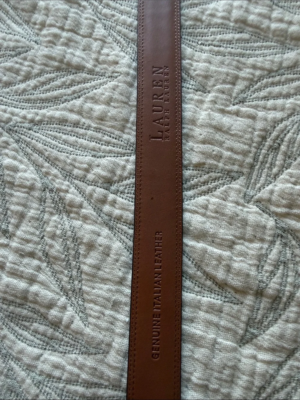 Vintage Lauren Ralph Lauren Brown Croc-Embossed Leather Belt; XL